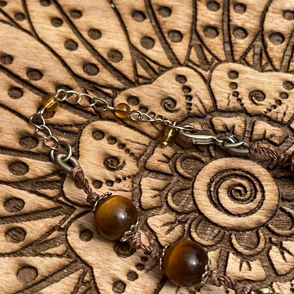 VINTAGE GLASS STONE NECKLACE - Picture 11 of 13